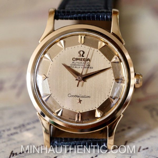 Omega Constellation De Luxe Stepped Pie Pan Arrowhead 18k Rose Gold 2852/2853 SC