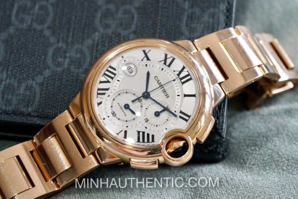 Cartier Ballon Bleu Chronograph 18k Rose Gold W6920010 (ref. 3107)