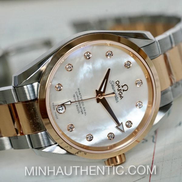 Omega Aqua Terra Master Co-Axial 18k Rose Gold/Steel MOP/Diamond 231.20.39.21.55.003