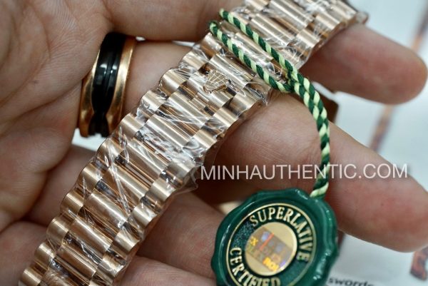 ROLEX DAY-DATE 40 18K ROSE GOLD DIAMOND BEZEL 228345RBR