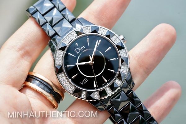 Dior VIII Place Vendome Black Ceramic Diamond CD1241E0C001 - Ảnh 24