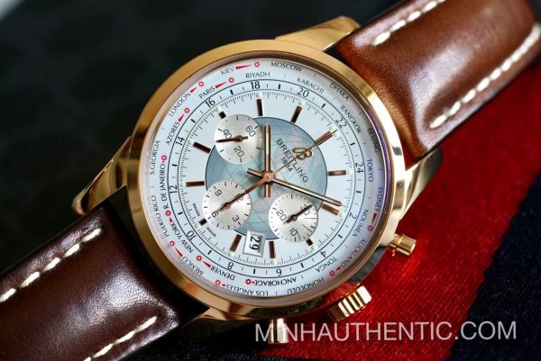 Breitling Transocean Unitime Chronograph 18k Rose Gold RB0510