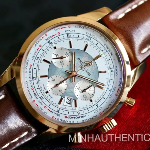Breitling Transocean Unitime Chronograph 18k Rose Gold RB0510