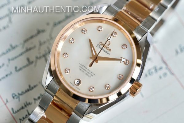 Omega Aqua Terra Master Co-Axial 18k Rose Gold/Steel MOP/Diamond 231.20.39.21.55.003