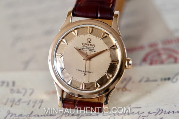 Omega Constellation De Luxe Stepped Pie Pan Arrowhead 18k Rose Gold 2852/2853 SC