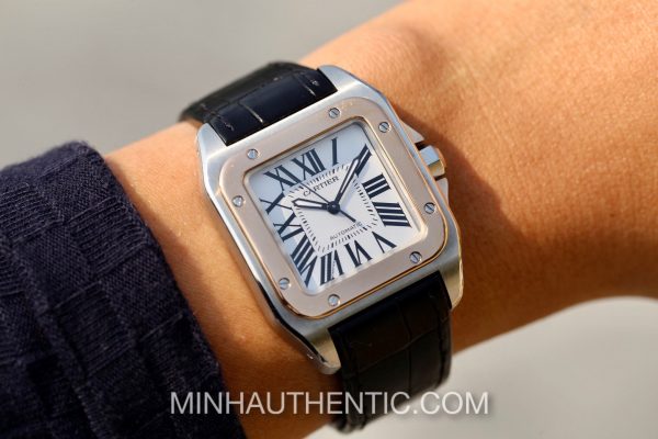 Cartier Santos 100 Medium 18k Rose Gold W20107X7