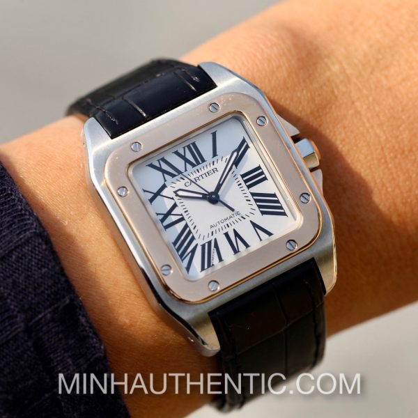 Cartier Santos 100 Medium 18k Rose Gold W20107X7