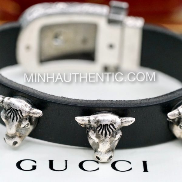 Gucci Anger Forest Sterling Silver/Leather Bracelet
