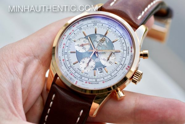 Breitling Transocean Unitime Chronograph 18k Rose Gold RB0510