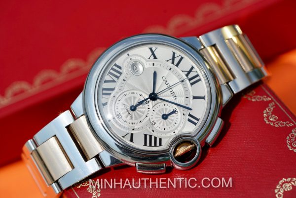 Cartier Ballon Bleu Chronograph 18k Rose Gold/Steel W6920075