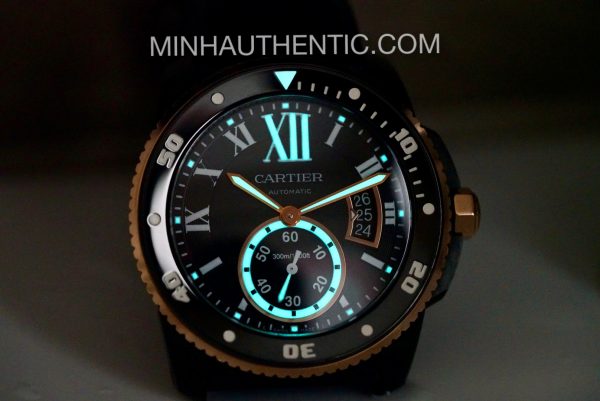 Cartier Calibre Diver 18k Rose Gold/ADLC Steel W2CA0004 3729
