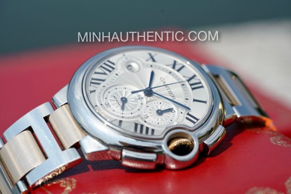 Cartier Ballon Bleu Chronograph 18k Rose Gold/Steel W6920075