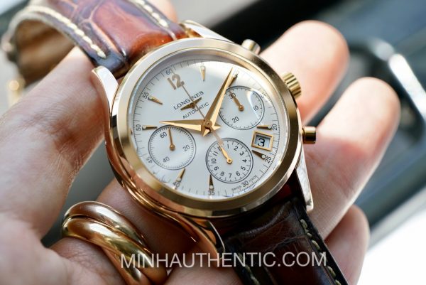 Longines Heritage Chronograph 18k Rose Gold L2.742.8.76.2