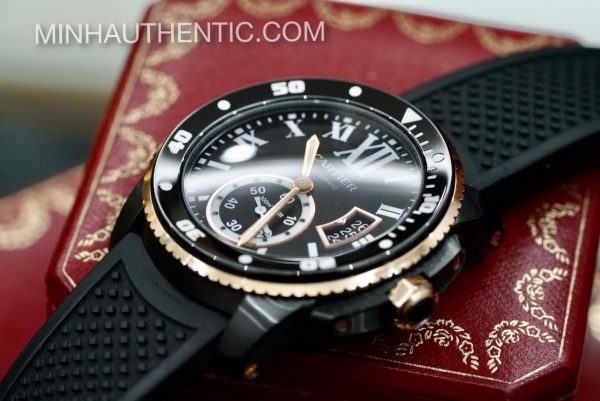 Cartier Calibre Diver 18k Rose Gold/ADLC Steel W2CA0004 3729