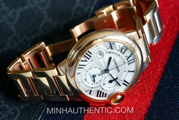 Cartier Ballon Bleu Chronograph 18k Rose Gold W6920010 (ref. 3107)