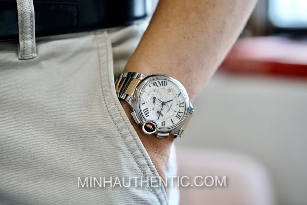 Cartier Ballon Bleu Chronograph 18k Rose Gold/Steel W6920075