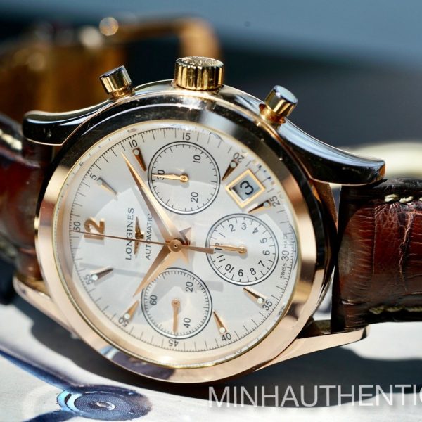 Longines Heritage Chronograph 18k Rose Gold L2.742.8.76.2