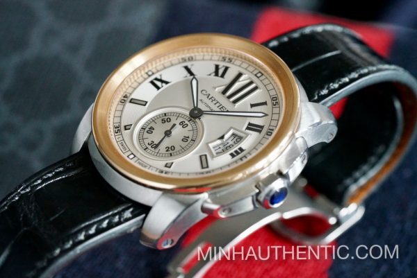 Cartier Calibre 18k Rose Gold/Steel W7100039