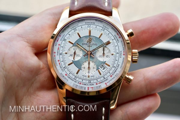 Breitling Transocean Unitime Chronograph 18k Rose Gold RB0510