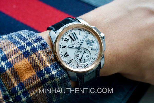 Cartier Calibre 18k Rose Gold/Steel W7100039