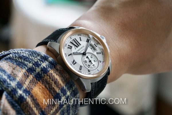 Cartier Calibre 18k Rose Gold/Steel W7100039