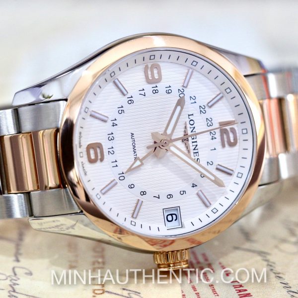 Longines Conquest Classic GMT 18k Rose Gold/Steel L2.799.5.76.7