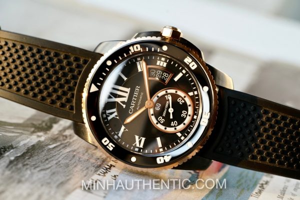 Cartier Calibre Diver 18k Rose Gold/ADLC Steel W2CA0004 3729