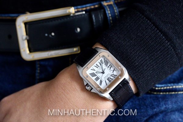 Cartier Santos 100 Medium 18k Rose Gold W20107X7