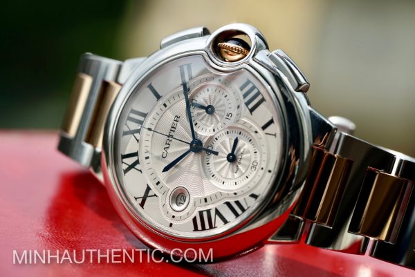 Cartier Ballon Bleu Chronograph 18k Rose Gold/Steel W6920075