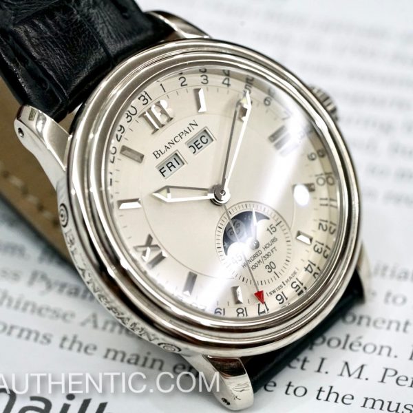 Blancpain Leman Complete Calendar Moonphase 18k White Gold 2763-1542A-53B