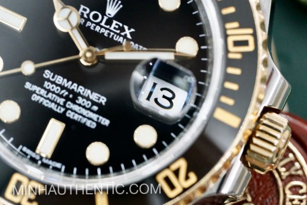 Rolex Submariner Date Gold Steel Black 116613N - Ảnh 10