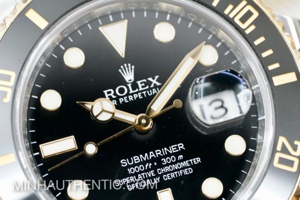 Rolex Submariner Date Gold Steel Black 116613N - Ảnh 6