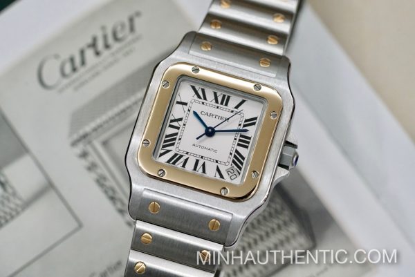 Cartier Santos Galbee XL 2823 Automatic 18k Gold/Steel W20099C4 - Ảnh 2