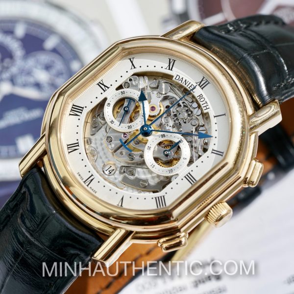 Daniel Roth Academic Ellipsocurvex Chronomax Master Chronograph Skeleton Automatic 18k Rose Gold 447.X.40.161.CN.BA