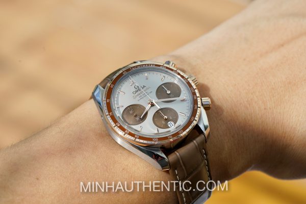 Omega Speedmaster 38 Co-Axial Chronometer Automatic 18k Sedna Gold/Steel 324.23.38.50.02.002 - Ảnh 13