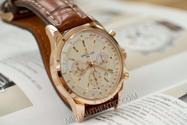 Breitling Transocean Automatic Chronograph 18k Rose Gold RB015212/G738-739P - Ảnh 9