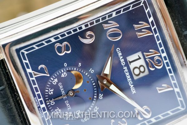 Girard Perregaux Vintage 1945 White Gold Grande Date Moonphase Blue 2580 - Ảnh 19