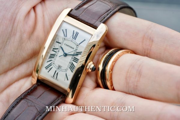 Cartier Tank Americaine Large 18k Rose Gold 2505 W2609156 - Ảnh 22