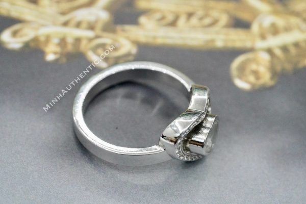 Chopard Happy Diamond 18k White Gold Diamond/Emerald Ring - Ảnh 3