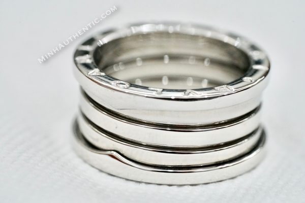 Bvlgari B.zero1 4-band 18k White Gold Ring - Ảnh 4