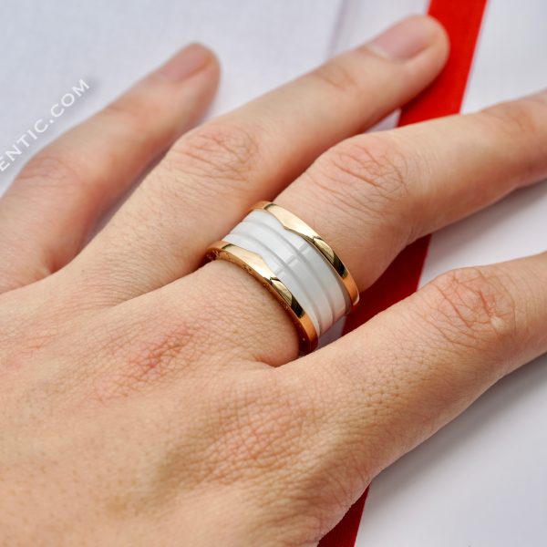 Bvlgari B.zero1 4-band Ring 18k Rose Gold/Ceramic AN855564