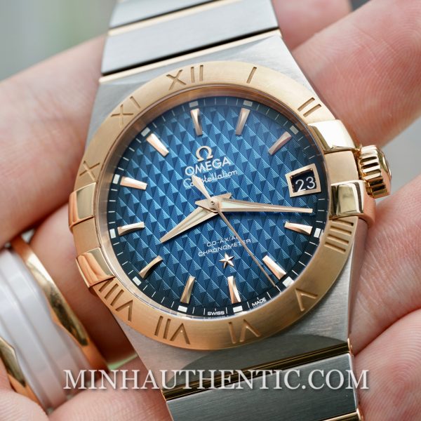 Omega Constellation Blue Rose Gold 123.20.38.21.03.001