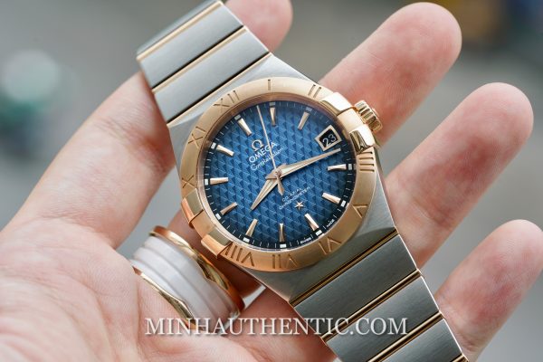 Omega Constellation Co-Axial Blue 18k Rose Gold/Steel 123.20.38.21.03.001 - Ảnh 2