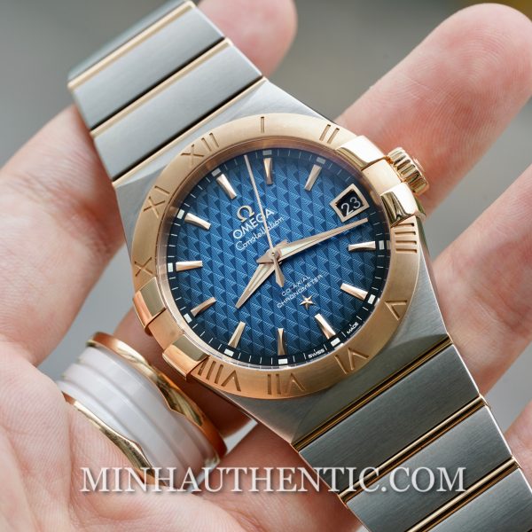 Omega Constellation Blue Rose Gold 123.20.38.21.03.001
