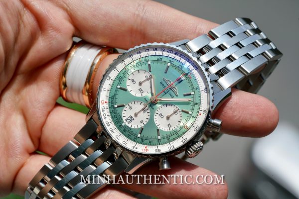 Breitling Navitimer B01 Chronograph Mint Green AB0139211L1A1 - Ảnh 4
