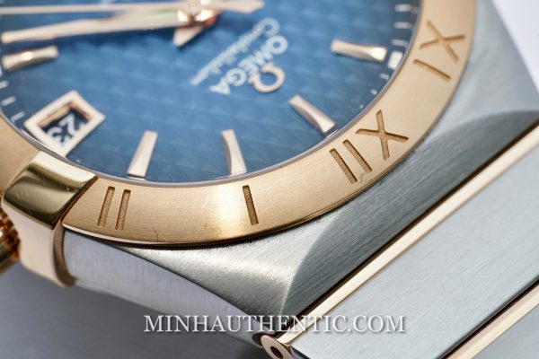 Omega Constellation Co-Axial Blue 18k Rose Gold/Steel 123.20.38.21.03.001 - Ảnh 9