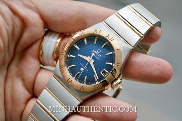 Omega Constellation Co-Axial Blue 18k Rose Gold/Steel 123.20.38.21.03.001 - Ảnh 3