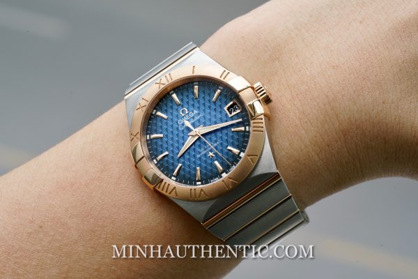 Omega Constellation Co-Axial Blue 18k Rose Gold/Steel 123.20.38.21.03.001 - Ảnh 13