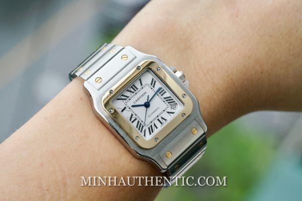Cartier Santos Galbee XL 2823 18k Gold/Steel W20099C4 - Ảnh 11