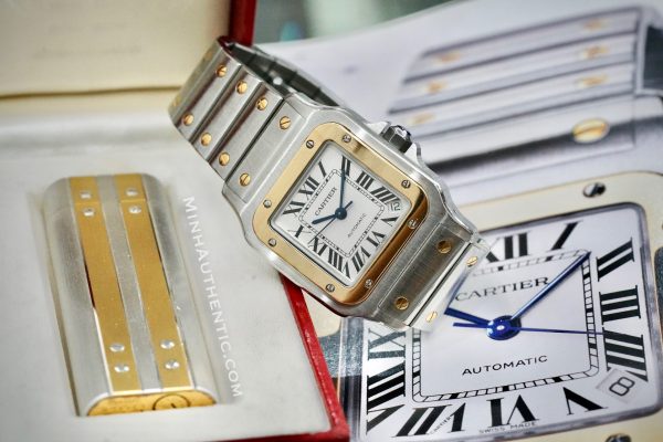 Cartier Santos Galbee XL 2823 18k Gold/Steel W20099C4 - Ảnh 8